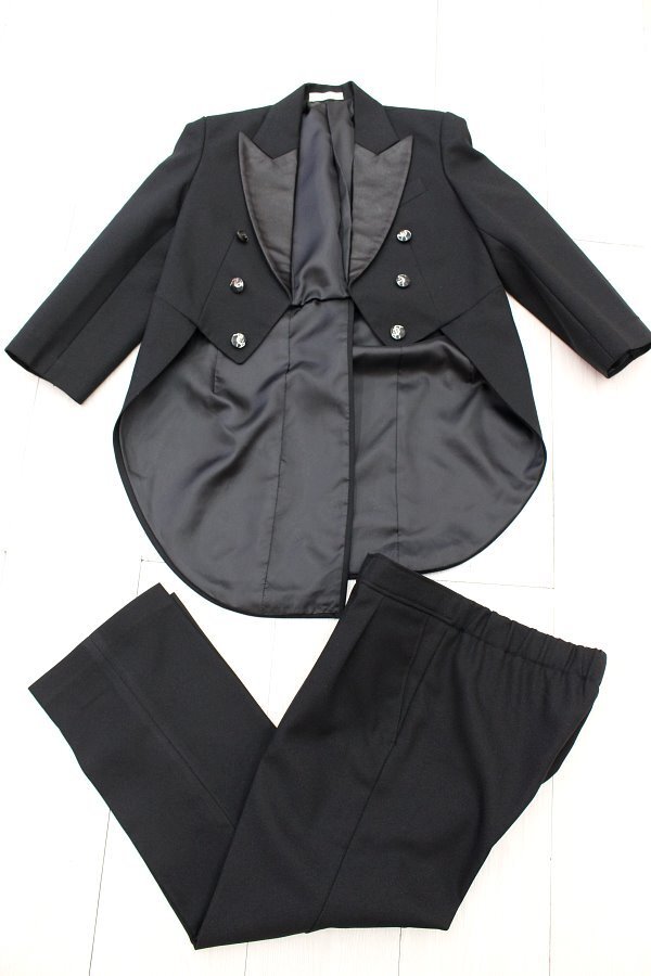 ◆早い者勝ち！送料着払い☆1000円均一セ－ル◆お買い得◆中古/子供/タキシード/S-723-19◇7才用◇ブラック系_画像1
