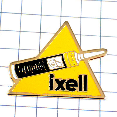  значок * автомобиль краска желтый треугольник * Франция ограничение булавка z* редкость . Vintage было использовано булавка bachi