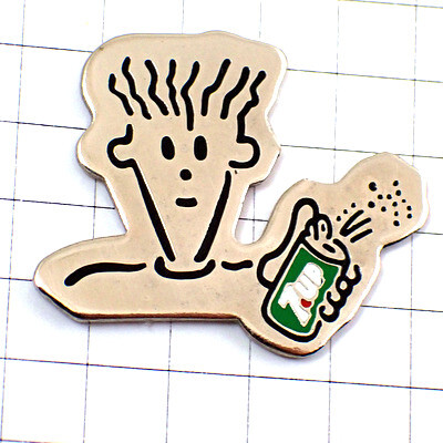 ピンバッジ?缶入りセブンアップ炭酸飲料フィドディド男の子 7UP SEVEN-UP FIDO-DIDO◆フランス限定ピンズ