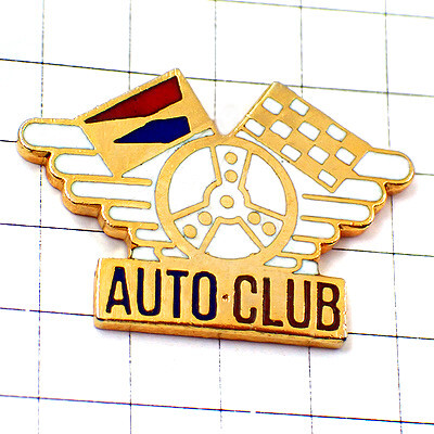  значок * автомобиль Club белый руль флаг гонки * Франция ограничение булавка z* редкость . Vintage было использовано булавка bachi