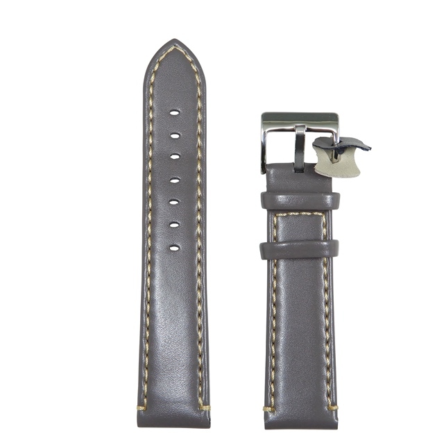 Diloy 腕時計 ベルト 18mm スムースレザー バンド 本革 Superior グレー_画像1
