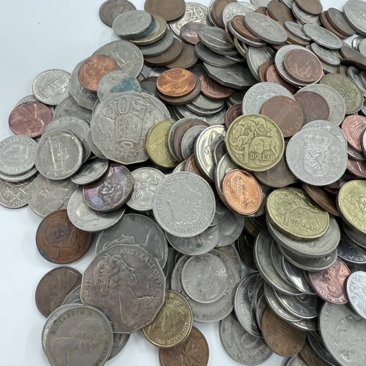 ワ*~様 古銭 外国コイン 約14キロ 761207/外国通貨 外国銭 外国コイン まとめ売り 外貨 硬貨 古銭