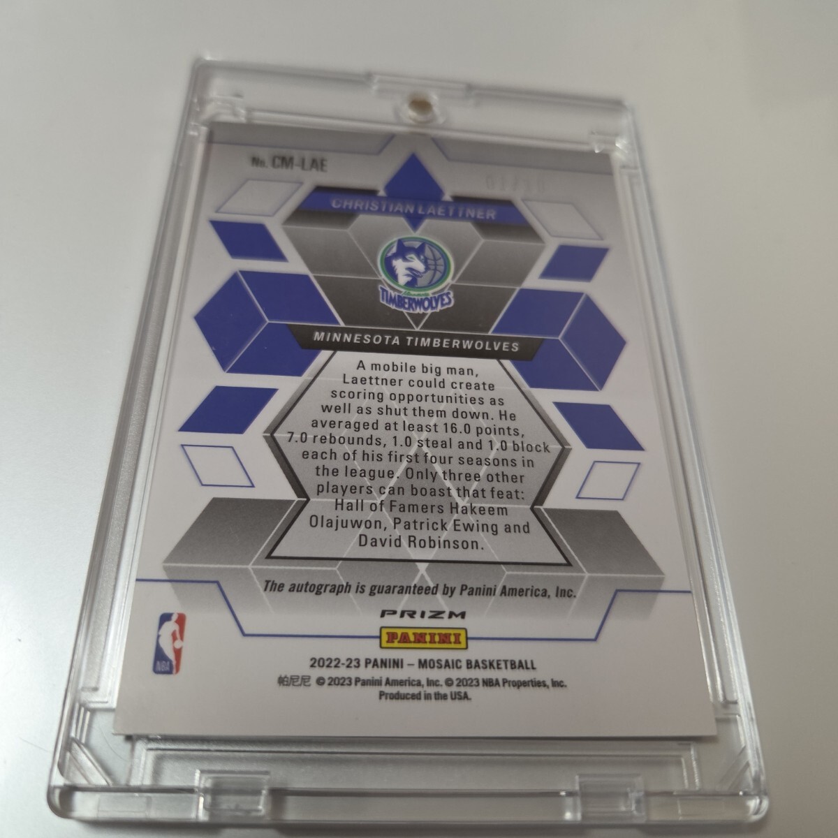 即決★クリスチャン・レイトナー★１０枚限定 直筆サイン シリアル ファーストナンバー １１０ CHRISTIAN LAETTNER NBAカード 金メダル_画像4