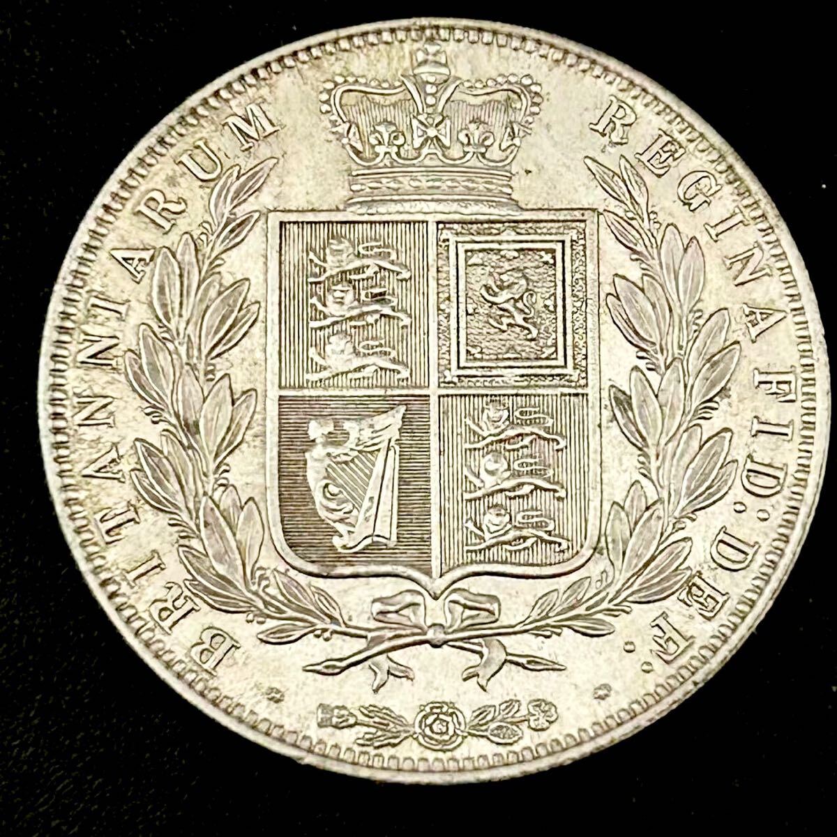 1874年 ヴィクトリア女王 ハーフクラウン 銀貨 ヤングヘッド イギリス 1 銀貨 1874年 ヴィクトリア女王 ハーフクラウン 銀貨 ヤング