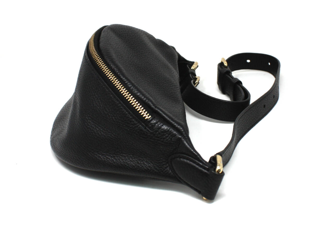 * прекрасный товар COACH Coach 48738 булыжник do кожа сумка-пояс сумка "body" черный