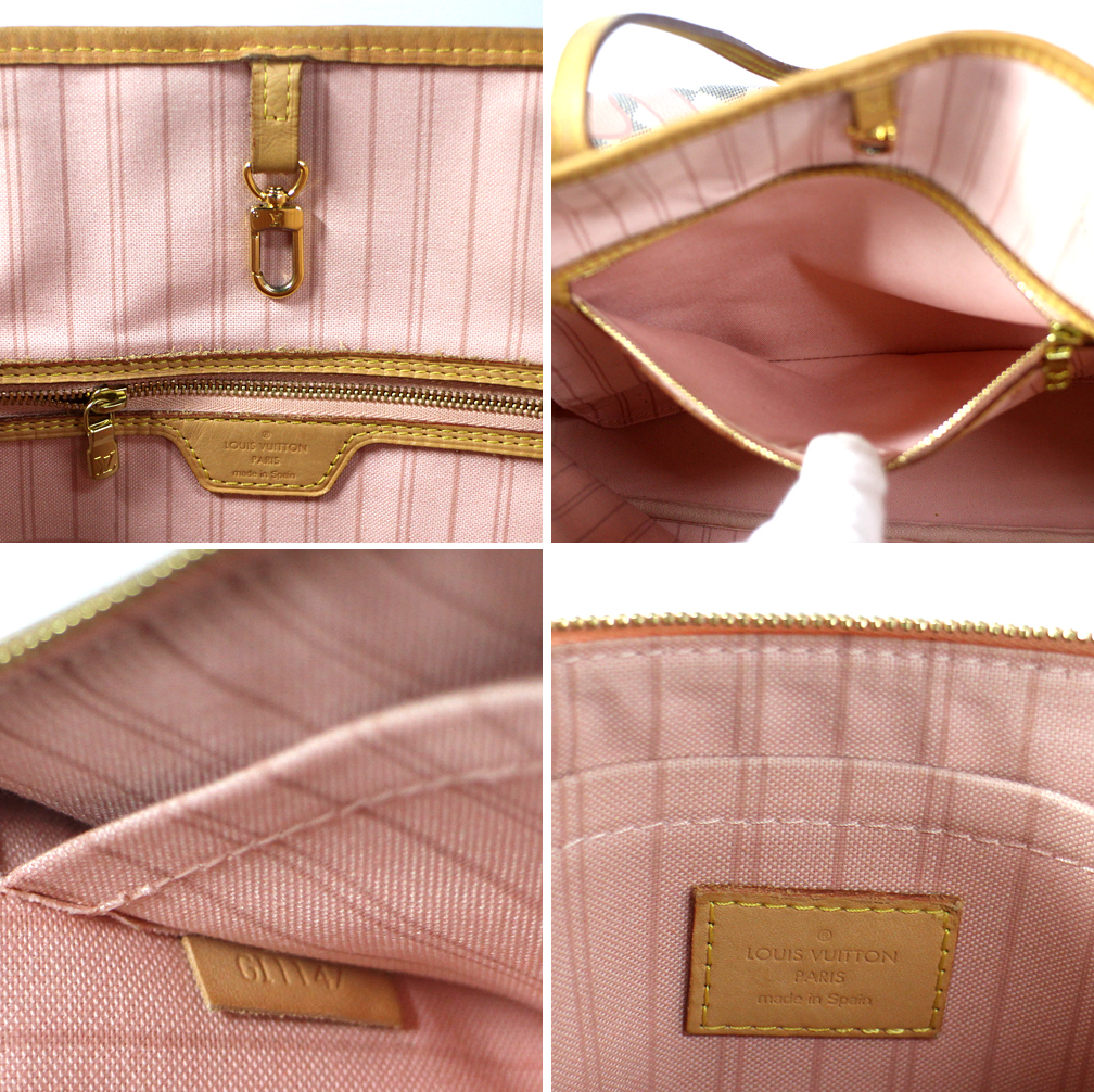 【LOUIS VUITTON】ルイヴィトン トートバッグ ダミエ・アズール タヒチ・コレクション ネヴァーフルMM N41050 ローズバレリーヌ ポーチ付_画像10