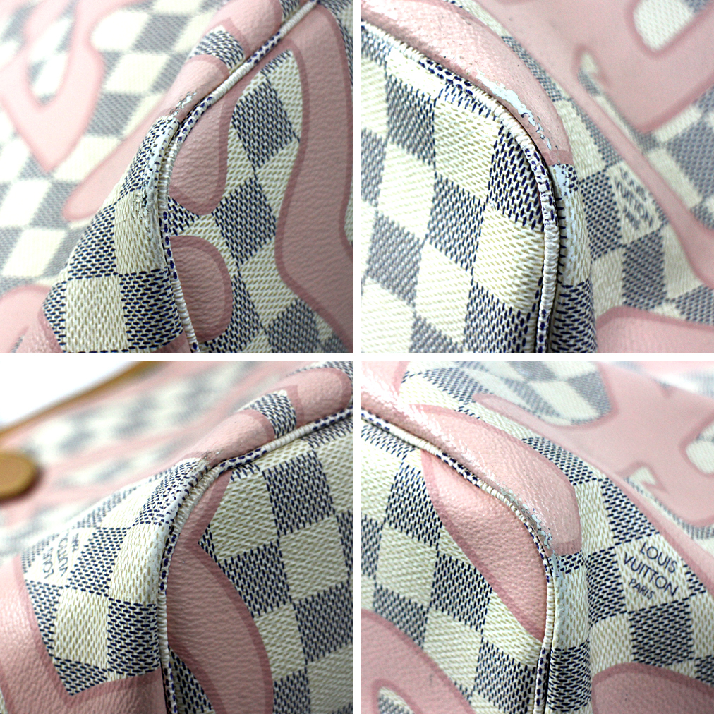 【LOUIS VUITTON】ルイヴィトン トートバッグ ダミエ・アズール タヒチ・コレクション ネヴァーフルMM N41050 ローズバレリーヌ ポーチ付_画像7
