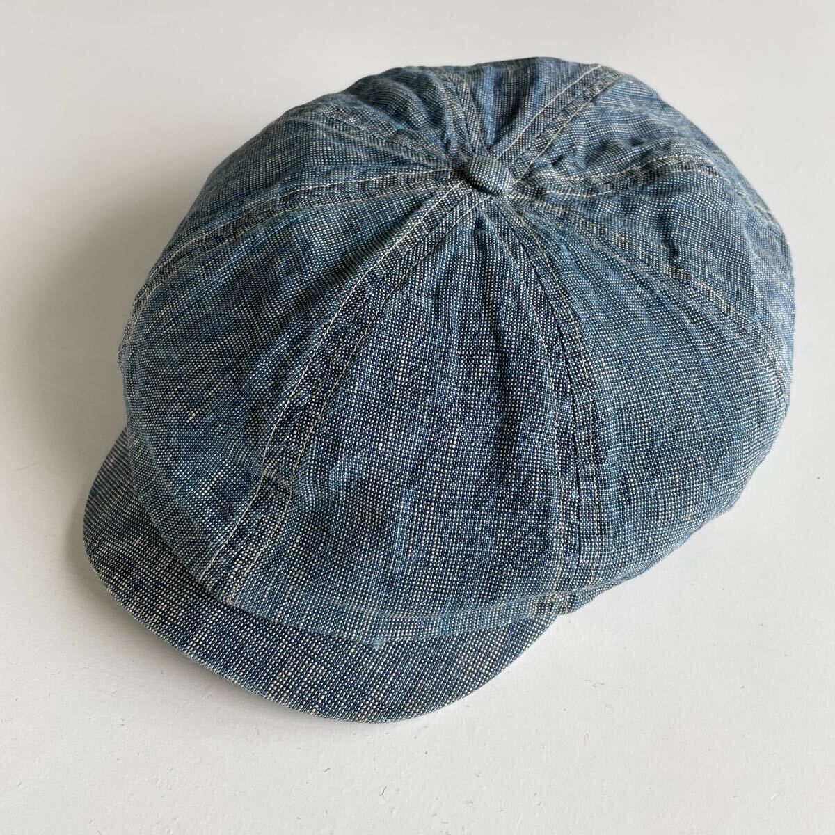 RRL キャスケット L RRL “Linen Newsboy Cap” L リネン インディゴ チェック