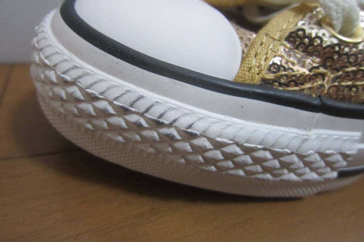 新品B品 CONVERSE コンバース ALL STAR オールスター 549664C LOW ローカットスニーカー スパンコール 金×茶 22.5㎝ O2507D_画像7