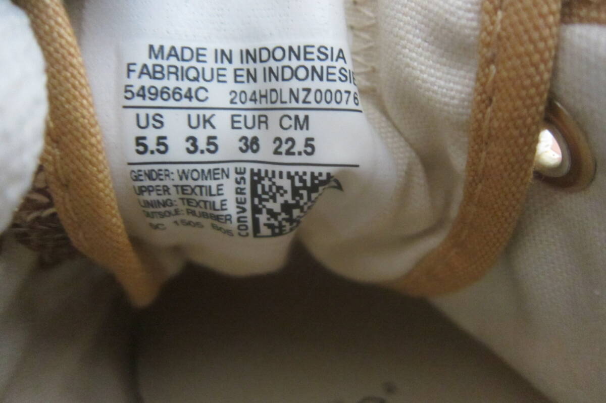 新品B品 CONVERSE コンバース ALL STAR オールスター 549664C LOW ローカットスニーカー スパンコール 金×茶 22.5㎝ O2507D_画像5