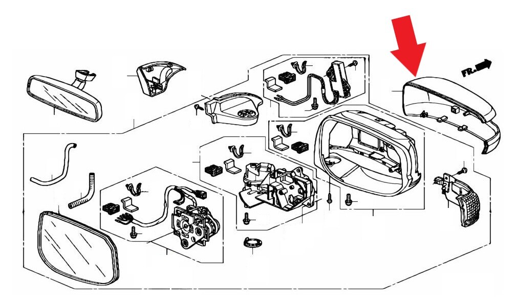 【色選択可】 新品未使用 純正 ホンダ フィット RS GE8 GE9 サイドミラー カバー 左 ドアミラー スカル H1461-1_画像3