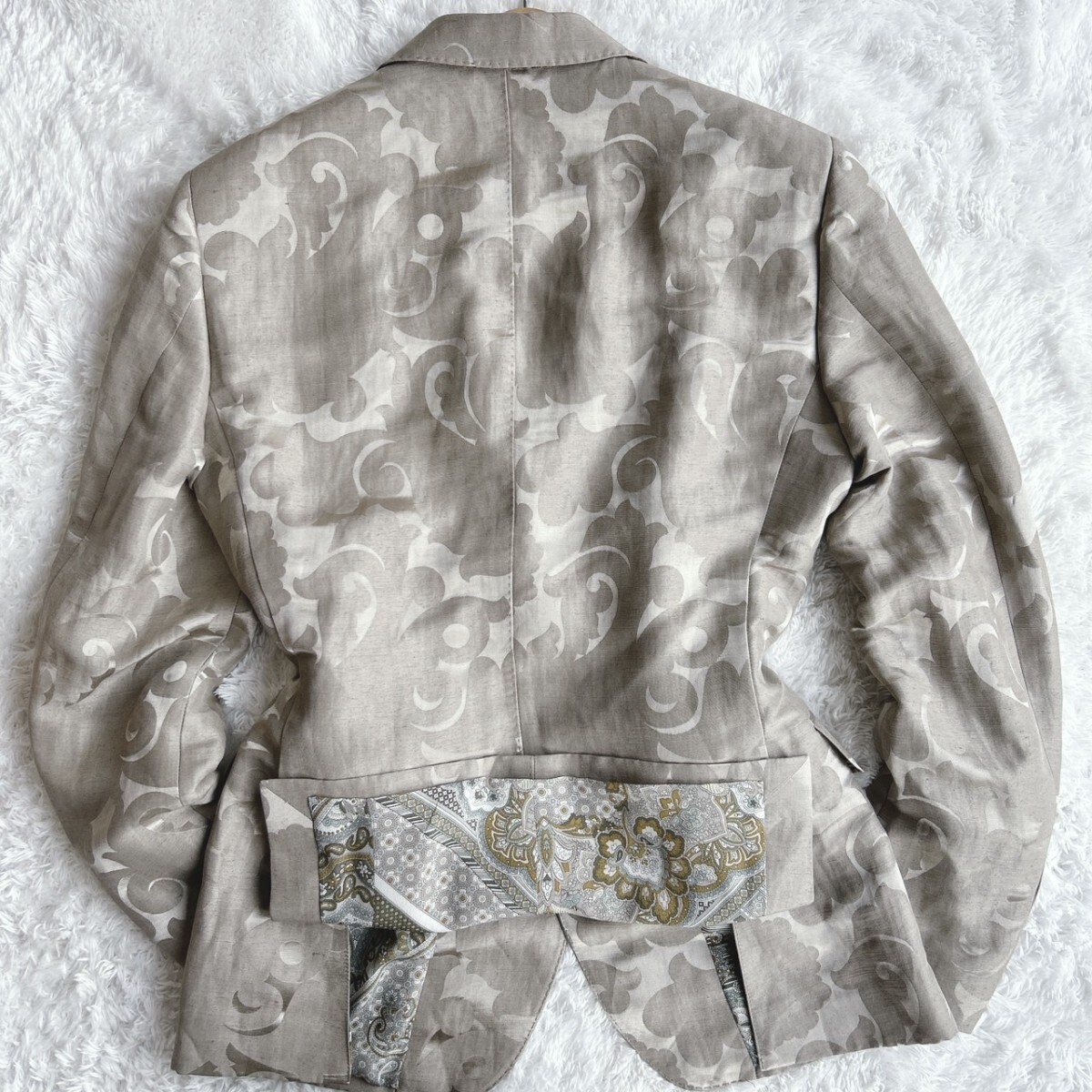 極美品✨エトロ テーラードジャケット アンコン リネン100% ペイズリー 豪華 ETRO エトロ イタリア製 極上シルクリネン テーラード