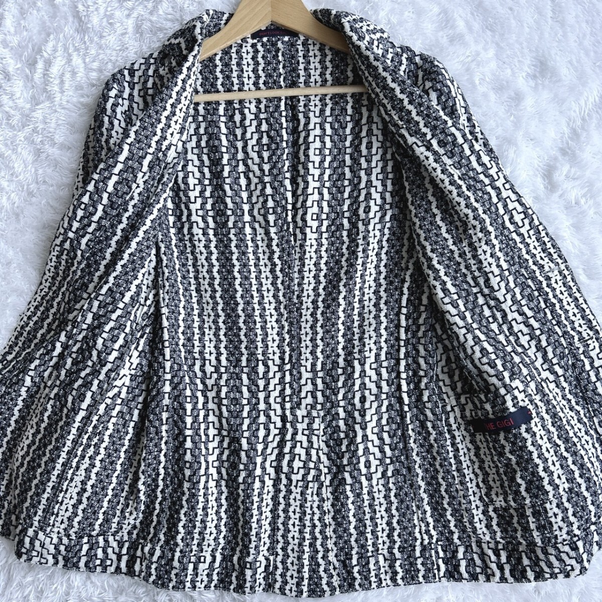 THE GIGI コットン アンコンジャケット 48 イタリア製 中古 USED 極上の逸品】定価13.7万 THE GIGI ザ ジジ ジャガード アンコン