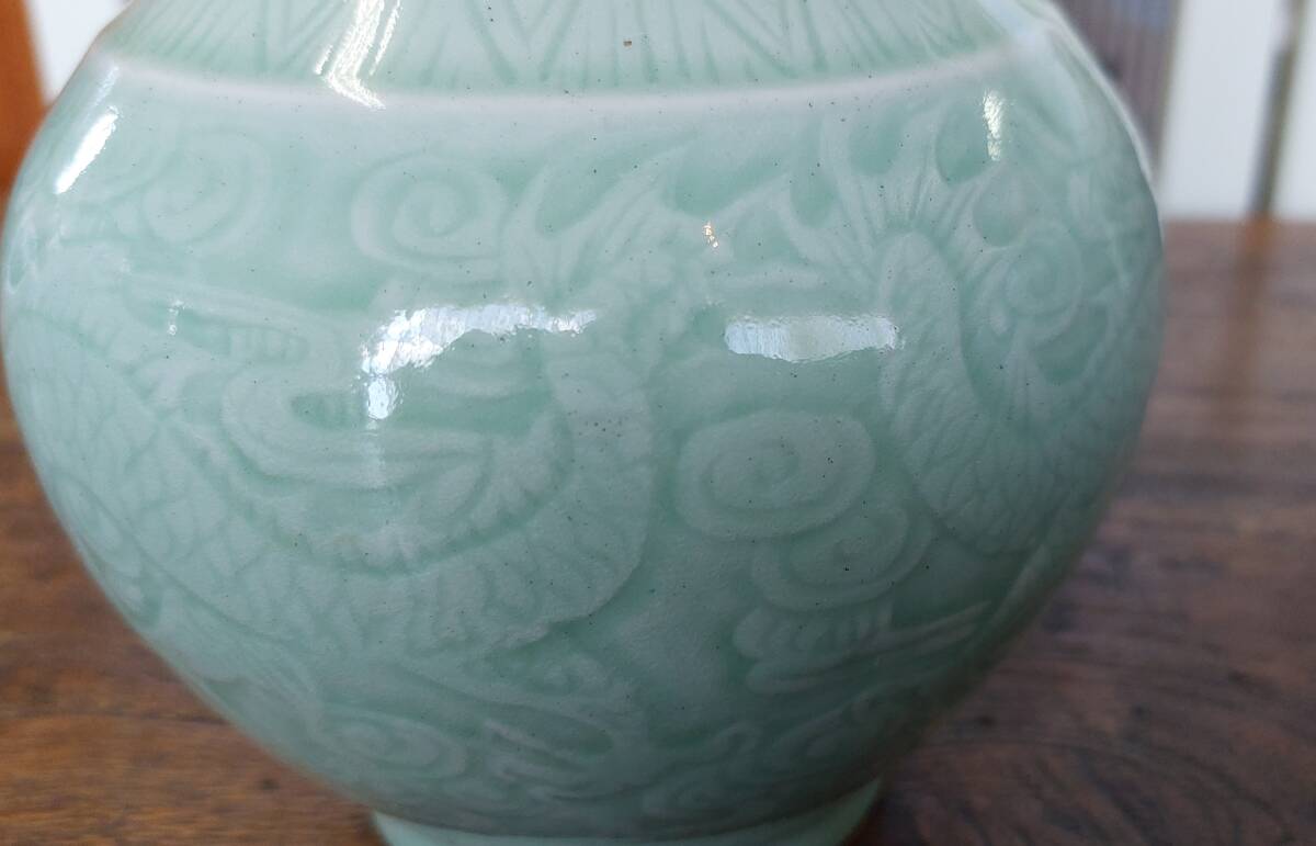 花瓶2個 花器 花入 置物 乾隆年製 中国古美術 大清乾隆年製 陶磁器 中国古美術 双龍 花瓶 花器 壺 置物 ④(清