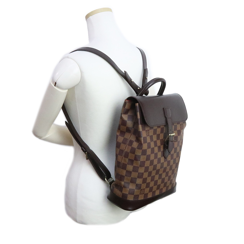 ( б/у ) Louis Vuitton LOUIS VUITTONso- сигнал рюкзак Day Pack рюкзак Damier Brown чай Gold металлические принадлежности N51132