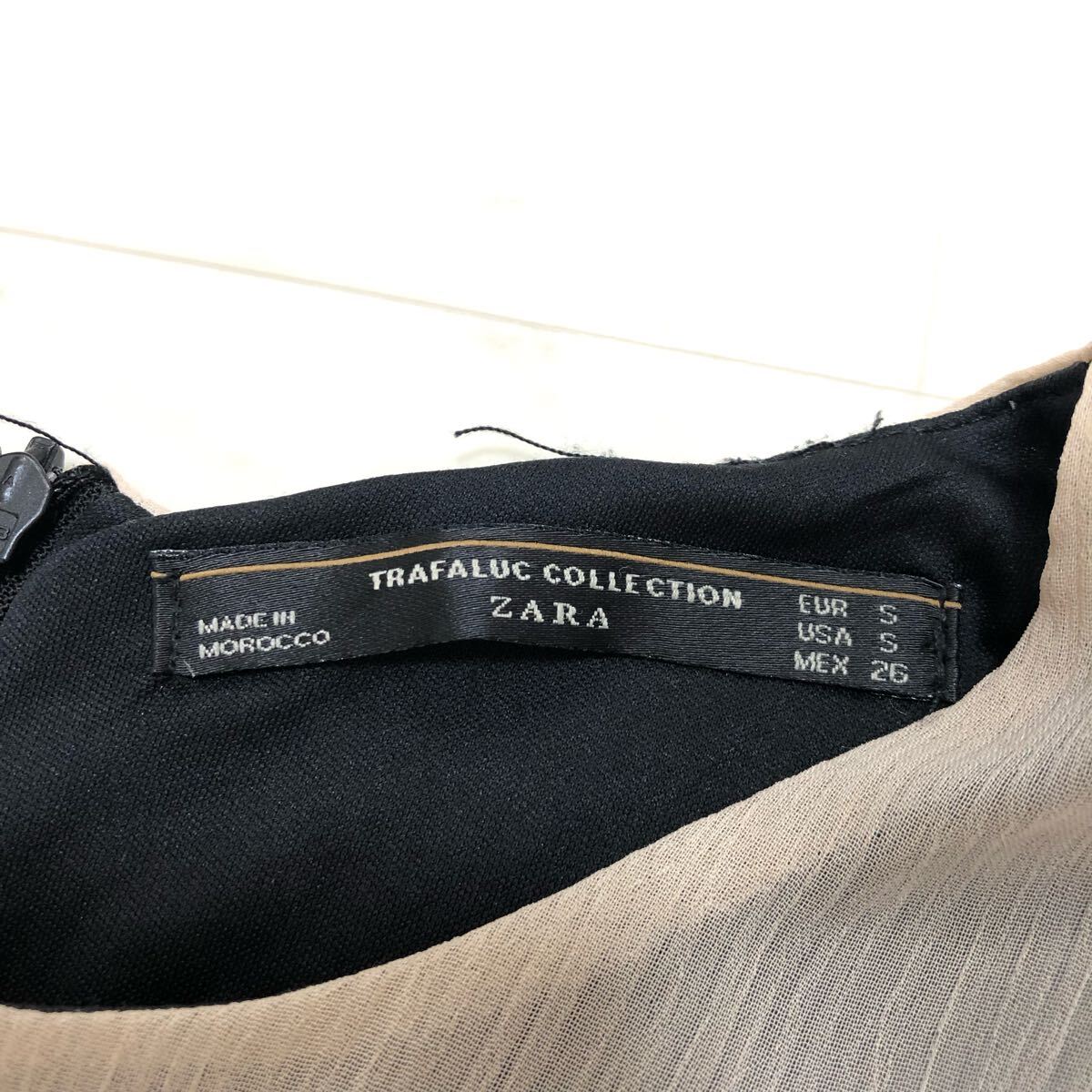 【送料360円】ZARA TRAFALUC COLLECTION ザラ ノースリーブワンピース レディース Sサイズ 総柄 古着 KW-546_画像4