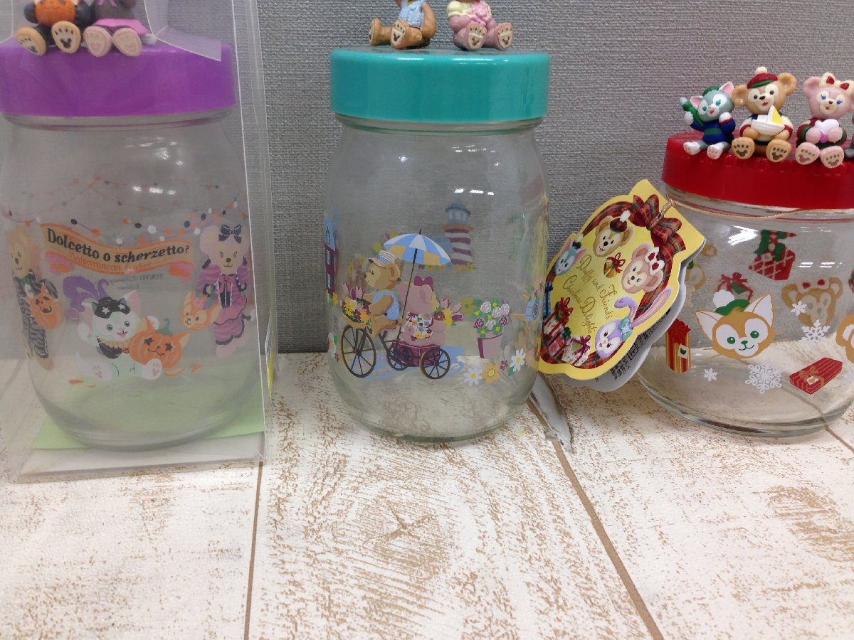 ディズニー ダッフィーフレンズ ガラス瓶 キャニスター 4点セット ◇ディズニー TDS ダッフィー&フレンズ 3点 ガラス瓶