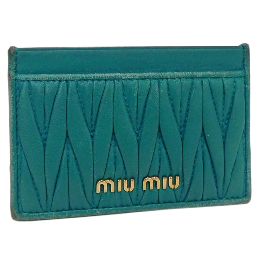 ミュウミュウ 希少カラー マテラッセコインケース　カードケース グリーン ミュウミュウ 希少カラー マテラッセコインケース カードケース