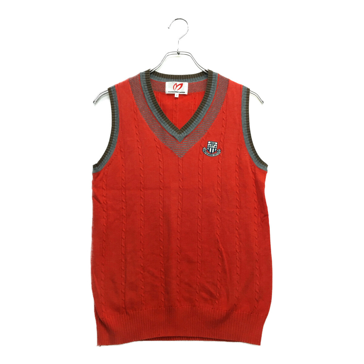 coco 中古【SALE】マスターバニーエディション レディース ベスト 2(L) 赤系 Vネック コットンニット ネコパケ発送可 98575_画像1