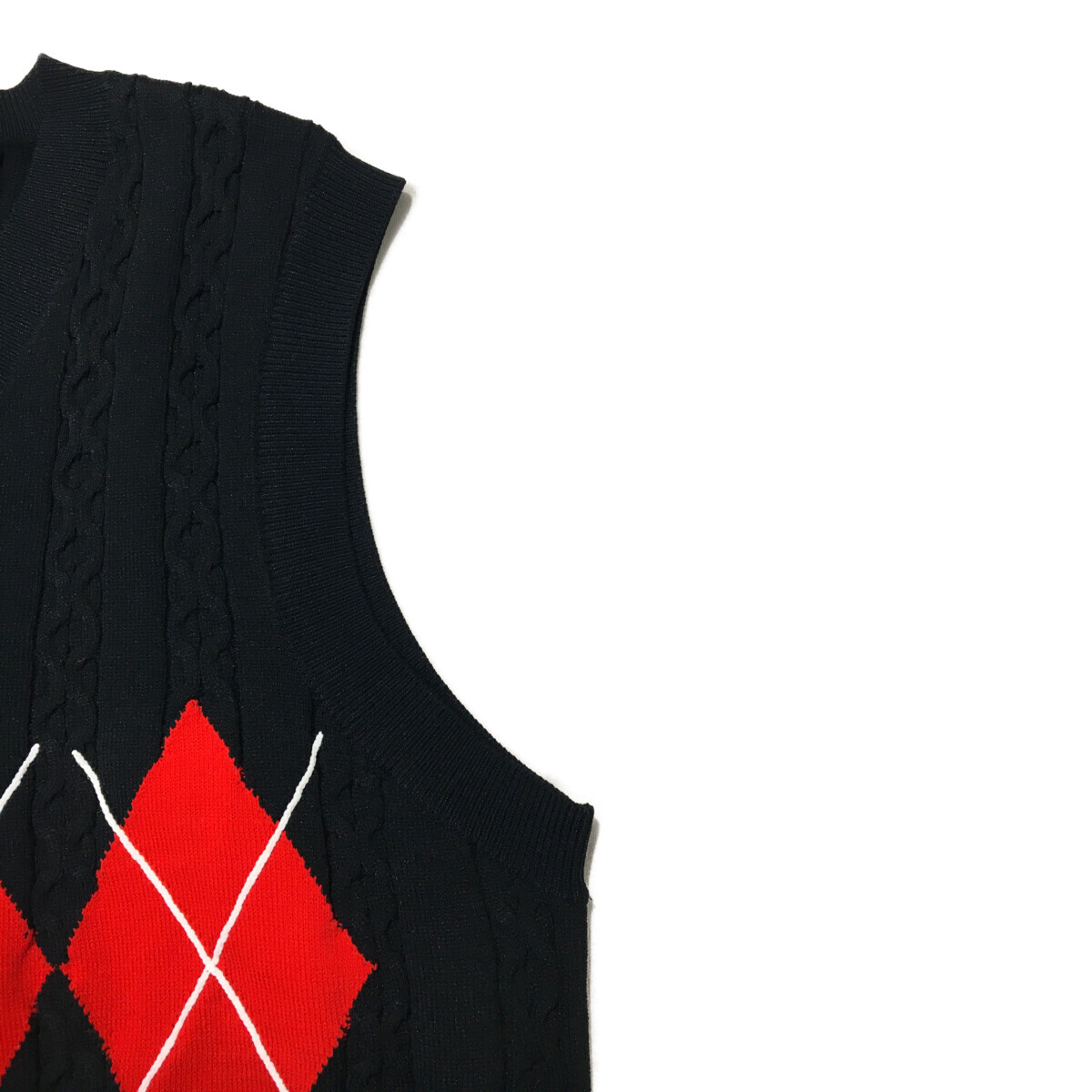 coco 中古【SALE】パーリーゲイツ レディース ベスト 2(L) ダークネイビー Vネック ニット レターパックプラス発送可 98555_画像4