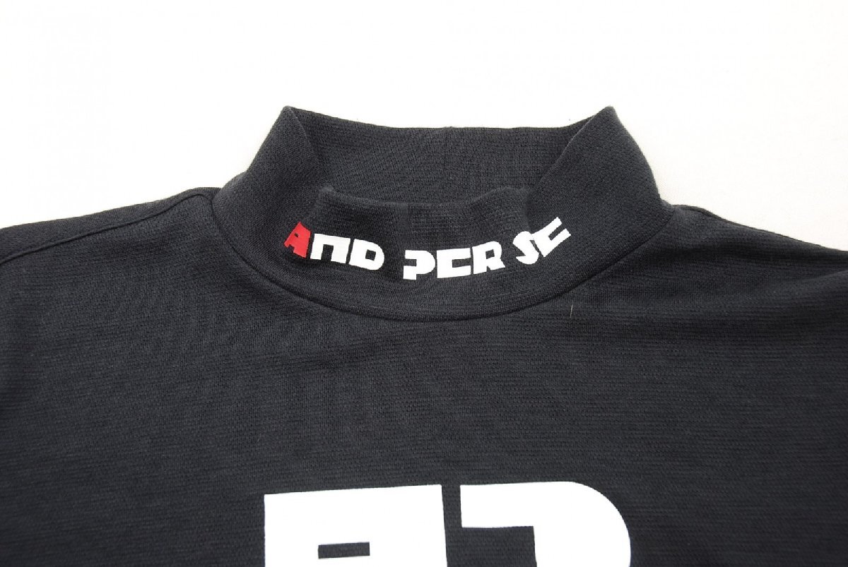 coco 中古【SALE】 アンパスィ and per se レディース 長袖シャツ L 濃紺 ネイビー ハイネック レターパックプラス発送可 82808_画像3