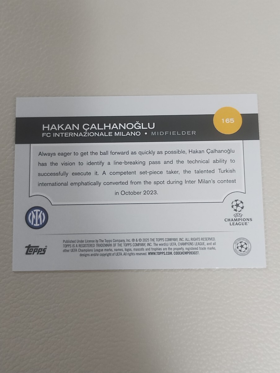 2024-25 TOPPS UEFA CLUB COMPETITION COMPETITIONS チャルハノール CALHANOGLU パラレル_画像2