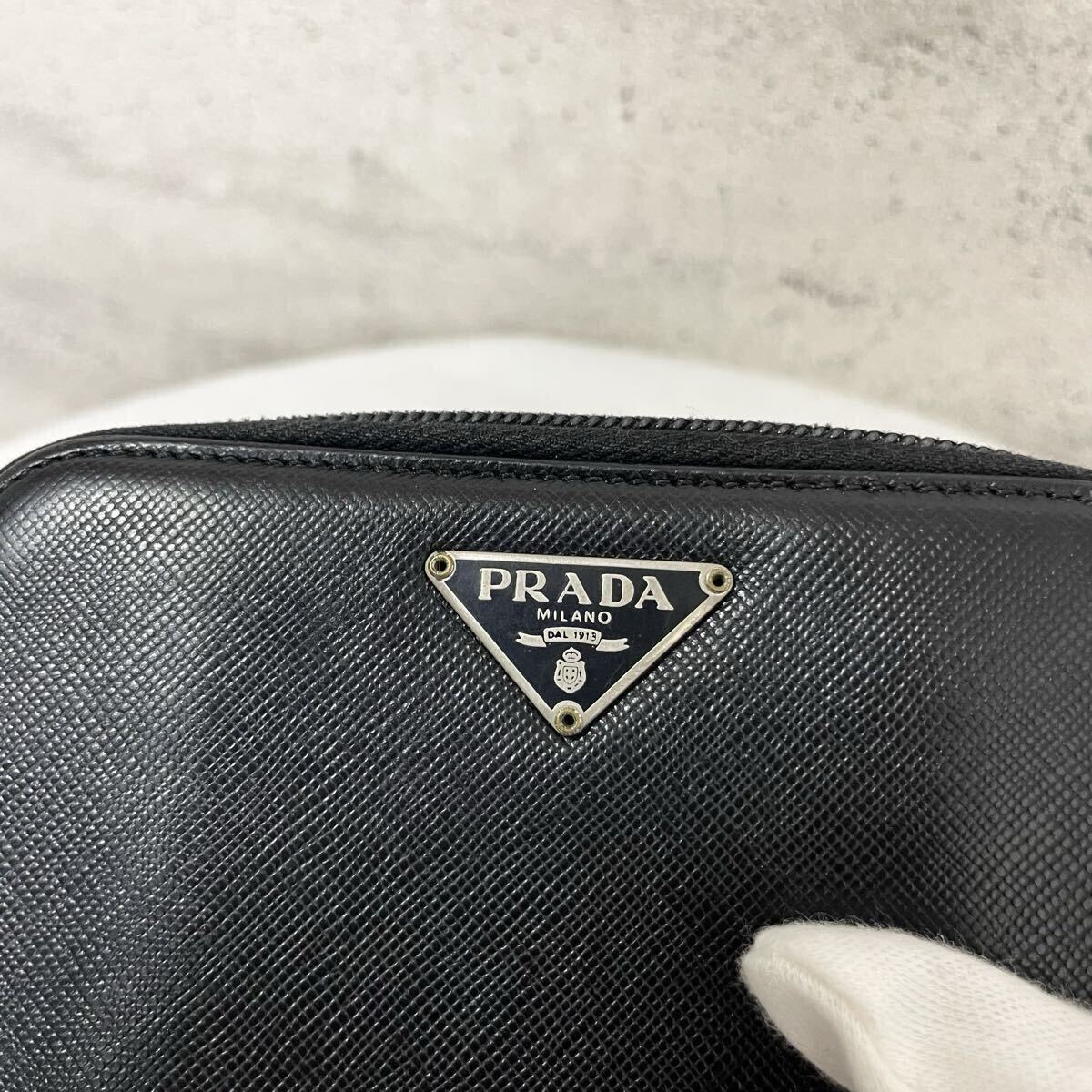 PRADAプラダ三角ロゴ コインケース サフィアーノレザー付属品完備 贅沢品の極み】PRADA プラダ 折財布 コインケース カードケース