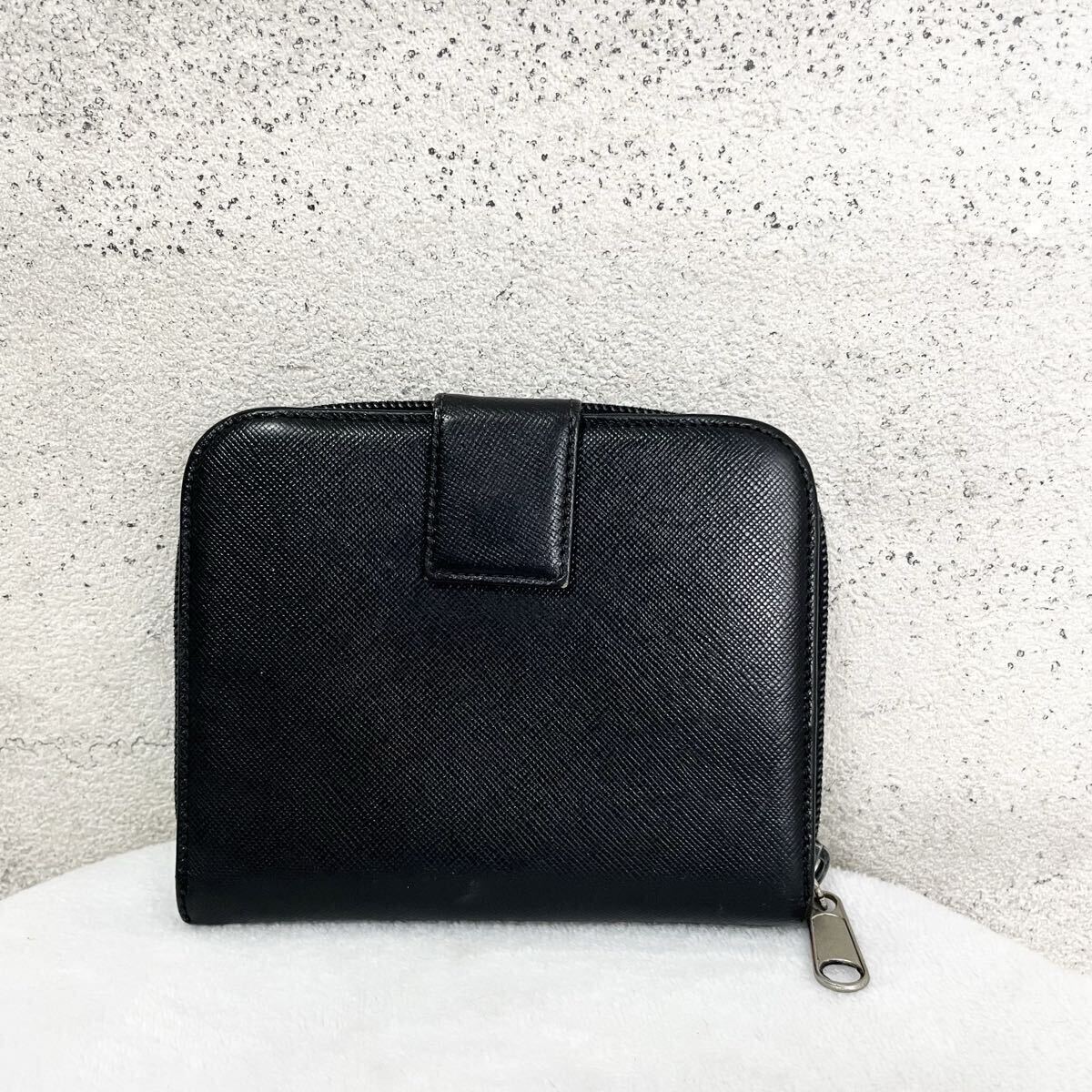 PRADAプラダ三角ロゴ コインケース サフィアーノレザー付属品完備 贅沢品の極み】PRADA プラダ 折財布 コインケース カードケース
