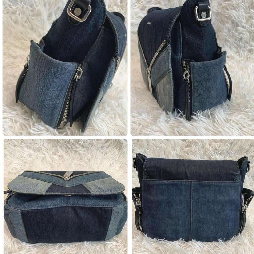 DIESEL☆パッチワーク ディテール付き フーディ♪【送料込】 ディーゼル【デニム/パッチワーク調 ショルダーバッグ】LE