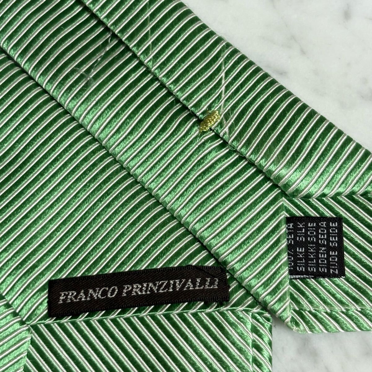 999円～ FRANCO PRINZIVALLI ネクタイ グリーン系 光沢 (GREEN B4)_画像6