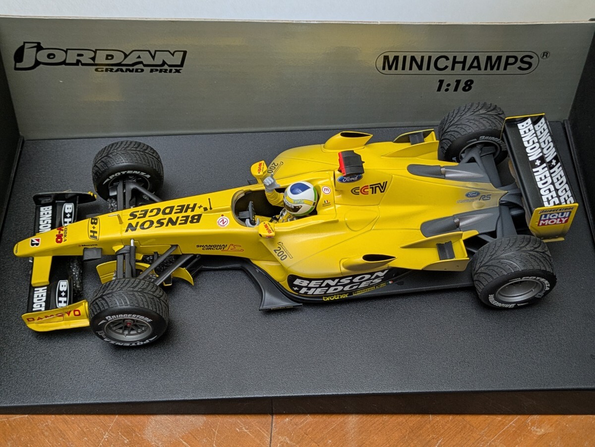 ☆PMA 1/18BENSON＆HEDGES ロゴカスタム品！PMA 1/18 ジョーダン フォード EJ13 #11 G.フィジケラ 2003年 初優勝 ガッツポーズver. ☆_画像2