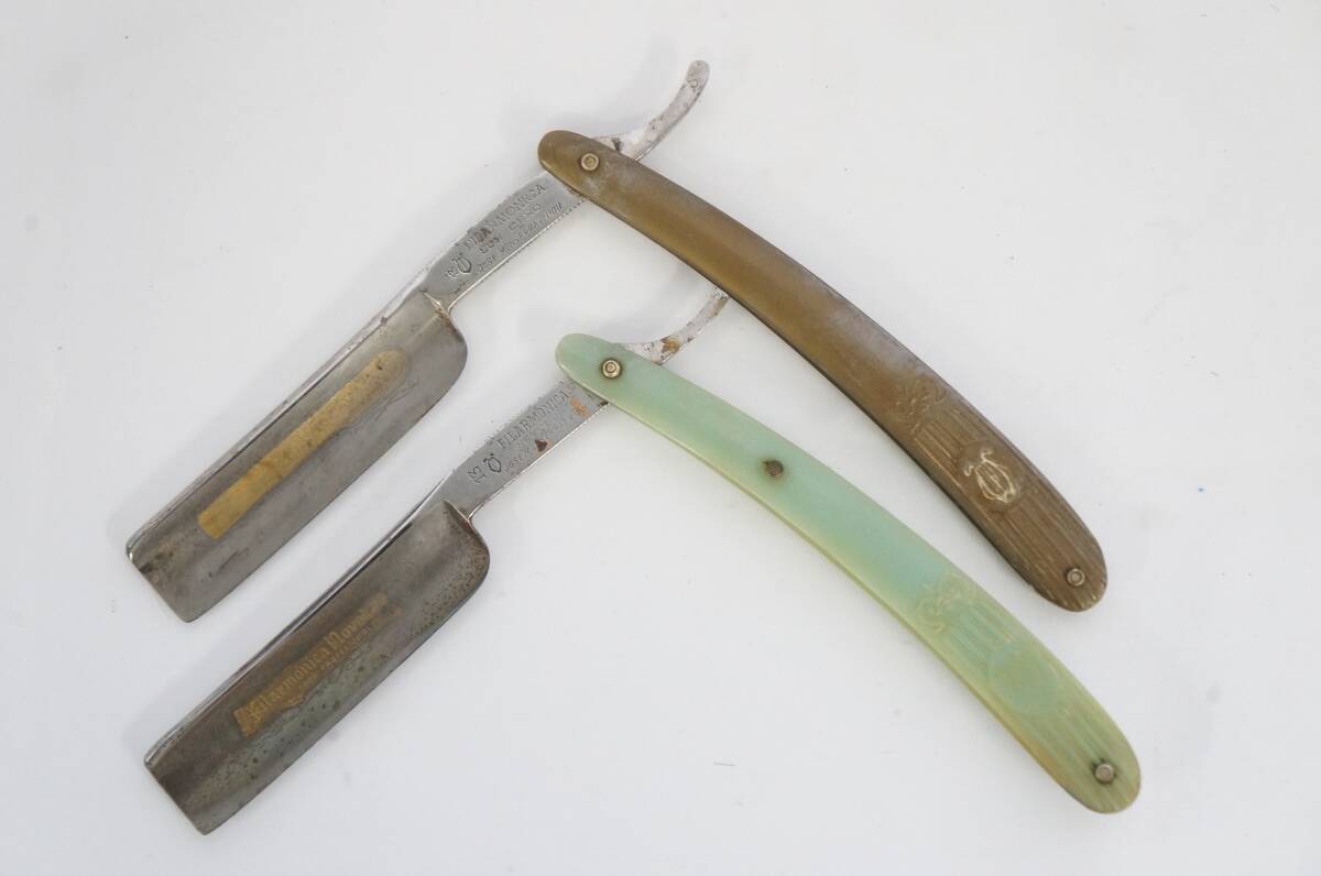 理容道具 フィラモニカ13 西洋剃刀 レザー 美品 ③ FILARMONICA フィラモニカ 13S 13P 西洋剃刀 2点セット