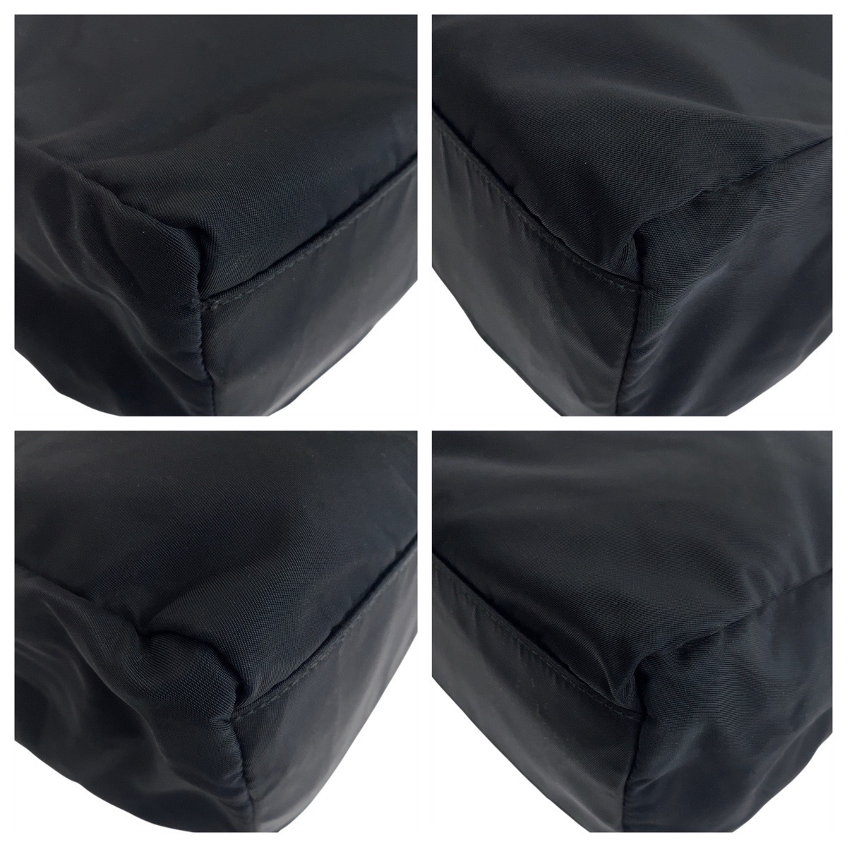  прекрасный товар PRADA Prada te Hsu to треугольник Logo plate черный чёрный серебряный металлические принадлежности нейлон большая сумка сумка на плечо женский 504246