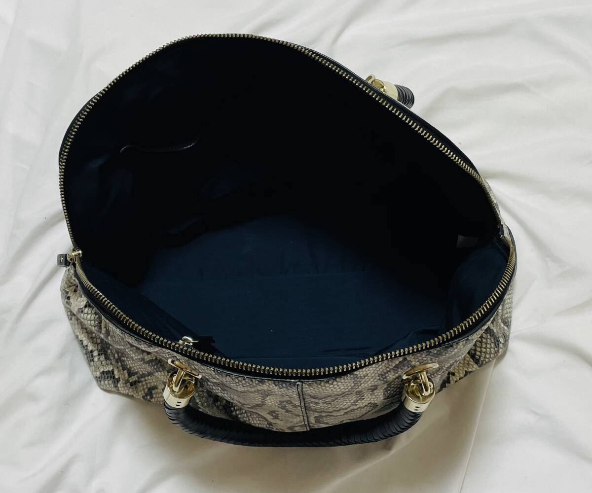 COLE HAAN コールハーン パイソン柄 サイドロゴ ハンドバッグ _画像6