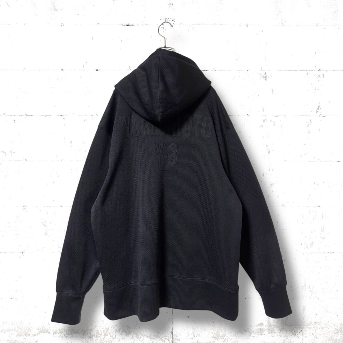YOHJI YAMAMOTO ヨウジヤマモト パーカー 黒 2001323D0050 Y-3 スウェット パーカー 刺繍 ワッペン ロゴ youji yamamoto