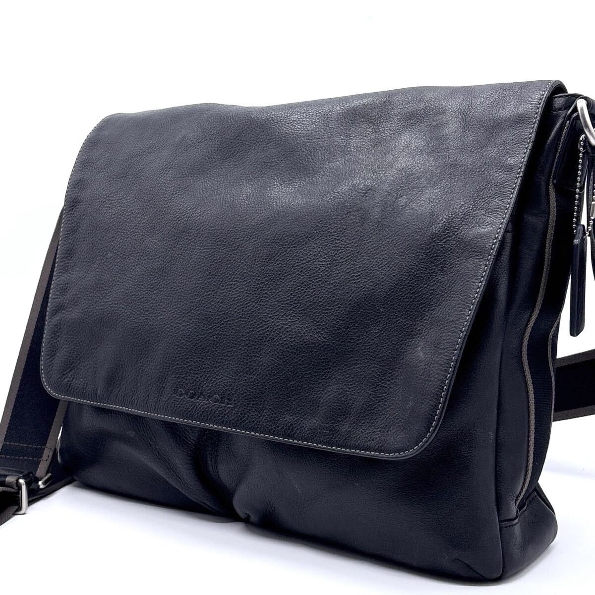 美品 コーチ メッセンジャーバッグ ショルダー ヘリテージ PVC フラップ 1円○超美品○COACH○コーチ○メッセンジャーバッグ ショルダー