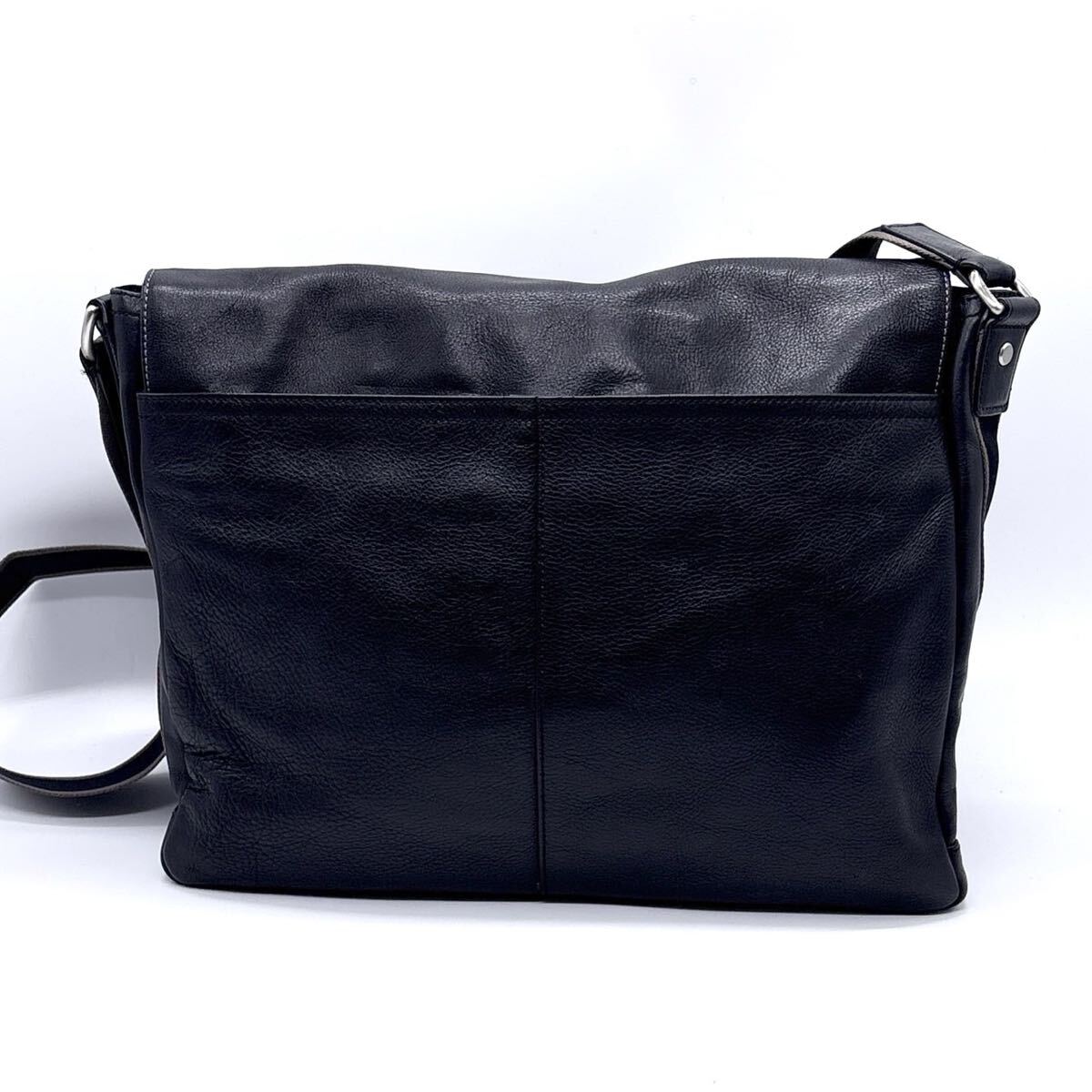COACH コーチ メッセンジャーバッグ オールレザー 黒 A4収納 斜め掛け 1円○超美品○COACH○コーチ○メッセンジャーバッグ ショルダー