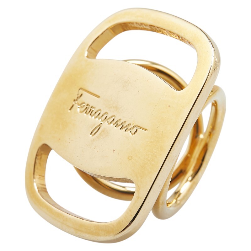  Salvatore Ferragamo vala шарф кольцо Gold металлизированный женский Salvatore Ferragamo [ б/у ]
