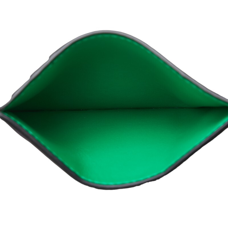 ボッテガヴェネタ マキシイントレチャート カードケース ブラック グリーン レザー レディース BOTTEGAVENETA 【中古】