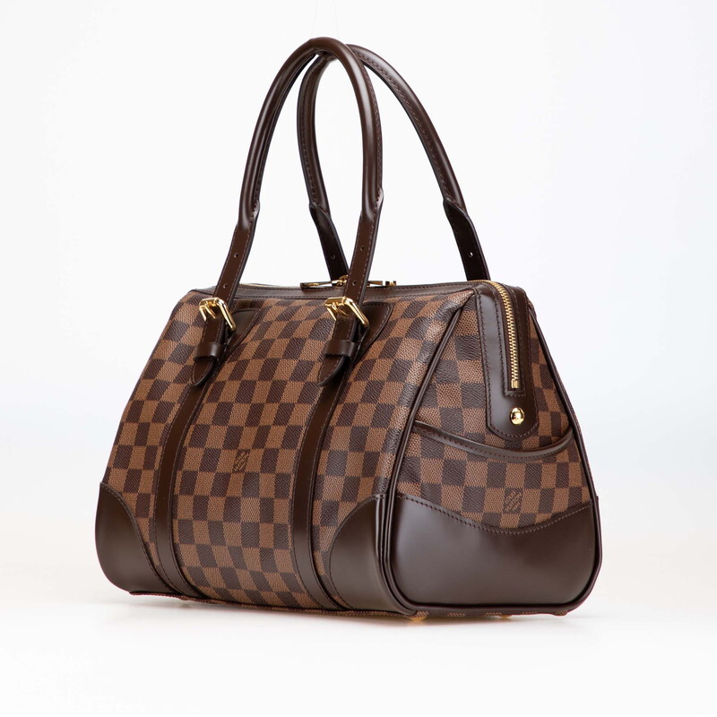 ルイ ヴィトン ダミエ バークレー ハンドバッグ N52000 ブラウン PVC レザー レディース LOUIS VUITTON 【中古】_画像2