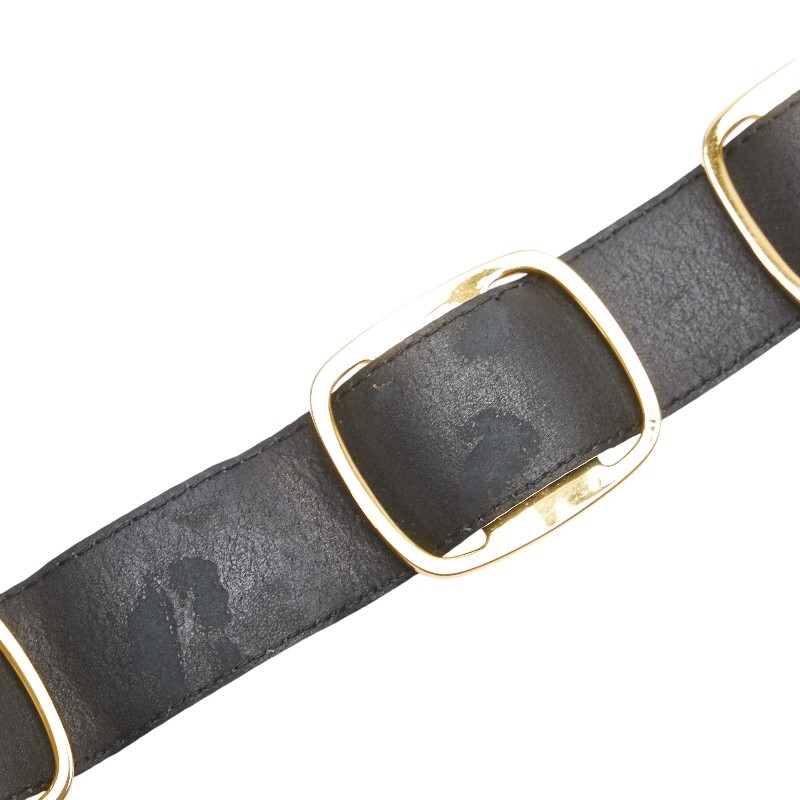  Salvatore Ferragamo va этикетка to черный Gold кожа металлизированный женский Salvatore Ferragamo [ б/у ]