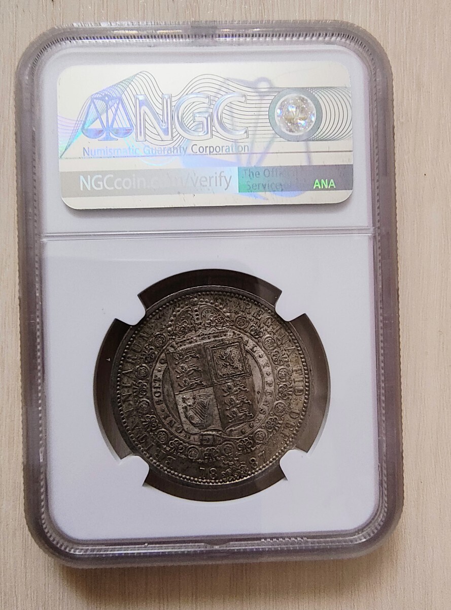 1887年 NGC MS61イギリス ヴィクトリア女王 ハーフクラウン銀貨 古銭 1887年 NGC イギリス ヴィクトリア女王ジュビリーヘッド ハーフ