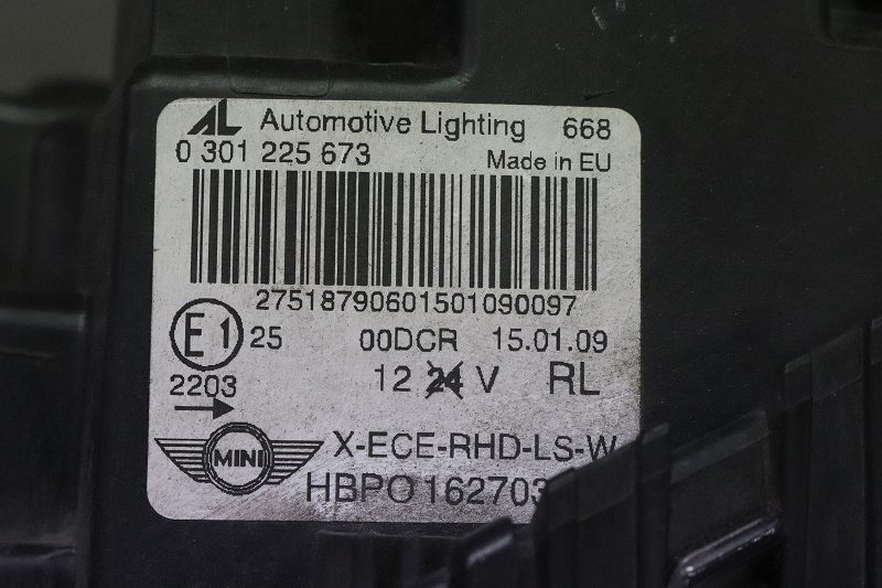 ミニ クーパー クラブマン 右H (ML16 R55) 純正 左 ヘッドランプ HID ヘッドライト キセノン 0 301 225 673 162703-04 BMW Mini p044799_画像3