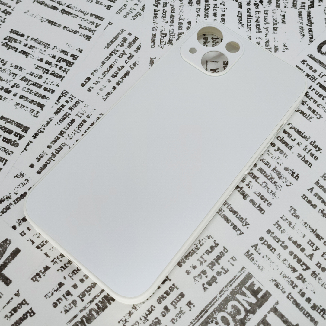 iPhone 13 ガラス背面シリコンケース [24]ホワイト (5)_画像1