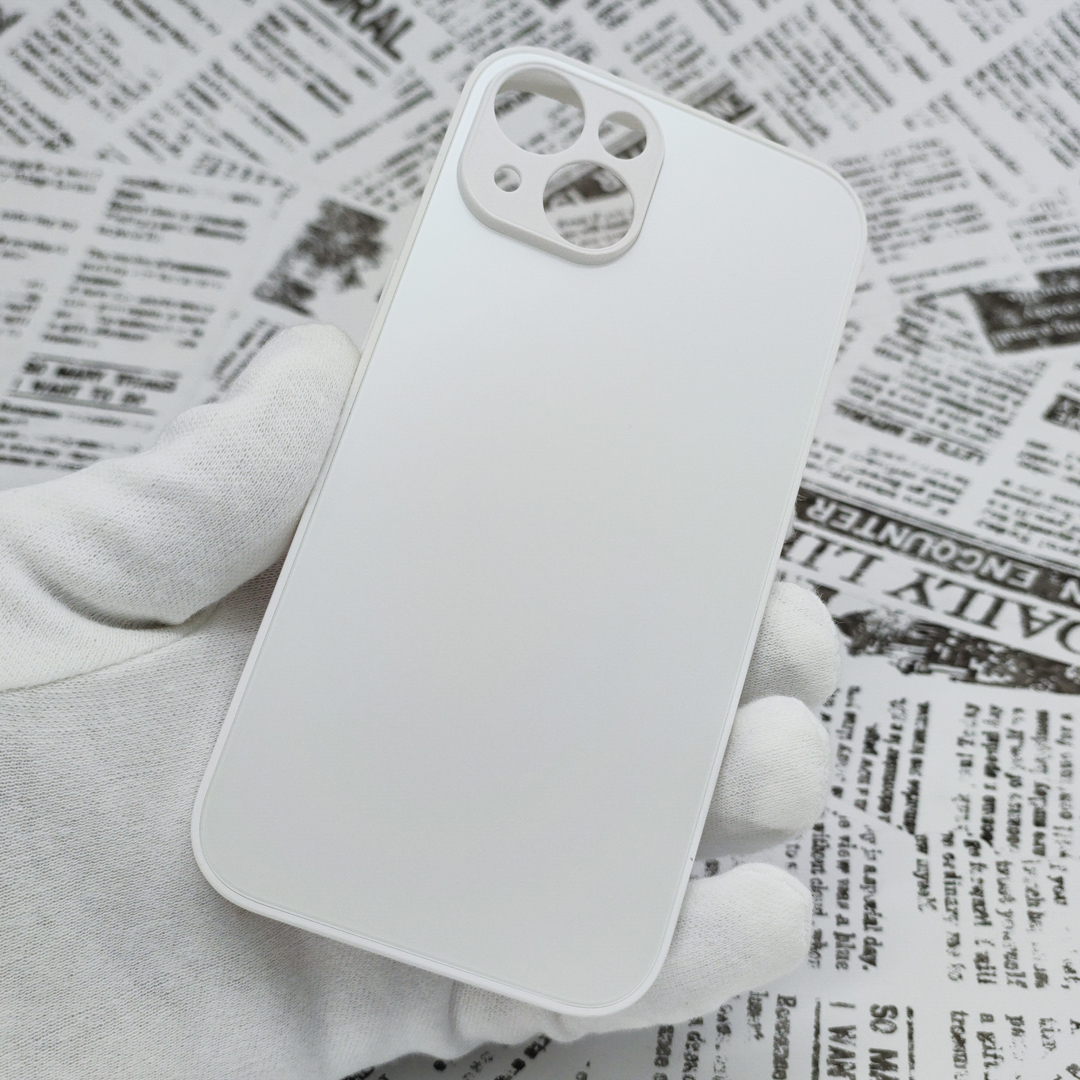 iPhone 13 ガラス背面シリコンケース [24]ホワイト (5)_画像3