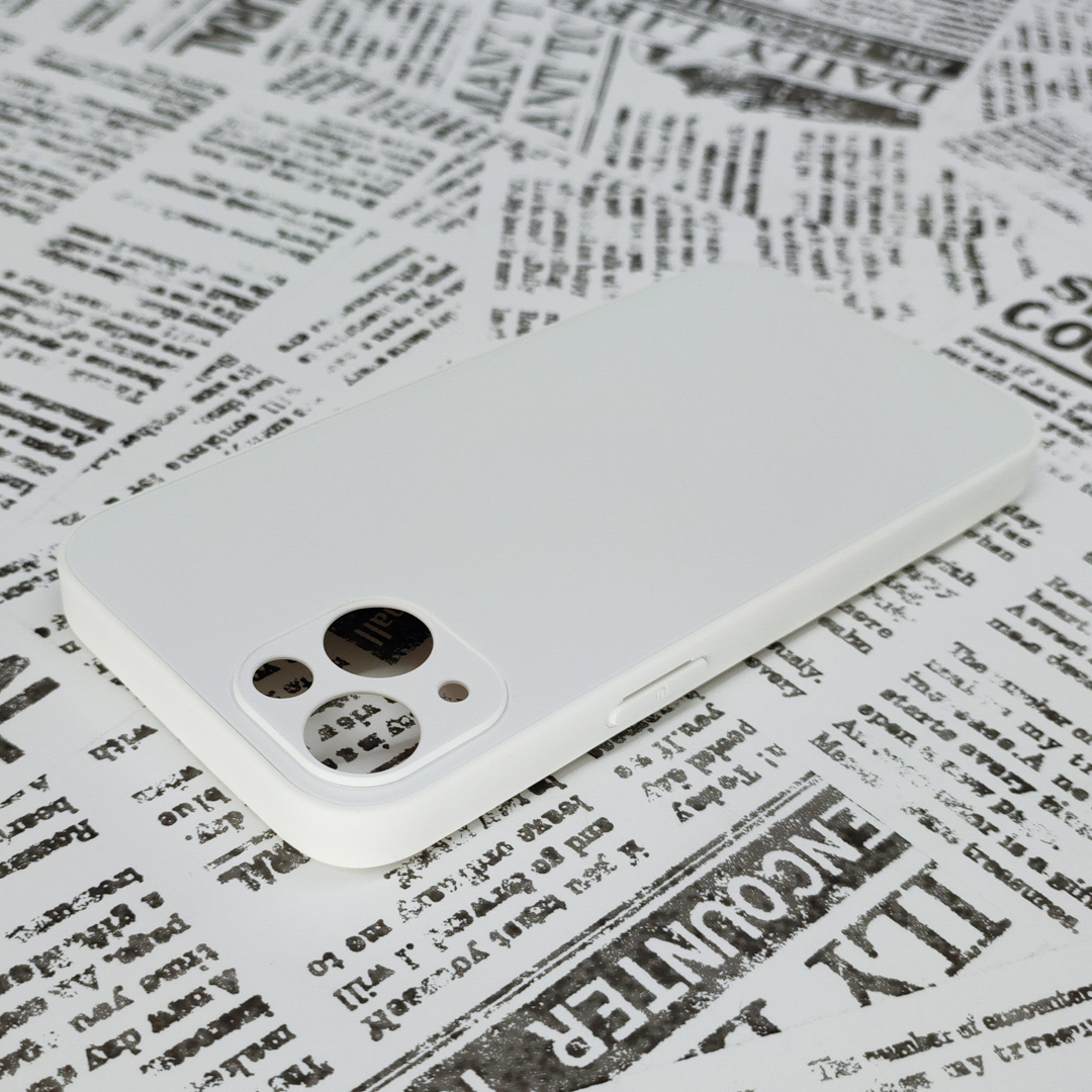 iPhone 13 ガラス背面シリコンケース [24]ホワイト (5)_画像5