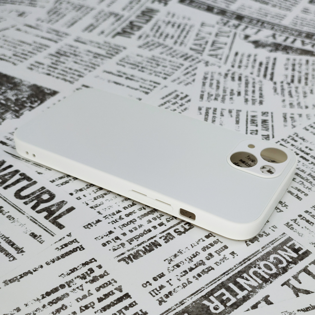 iPhone 13 ガラス背面シリコンケース [24]ホワイト (5)_画像6