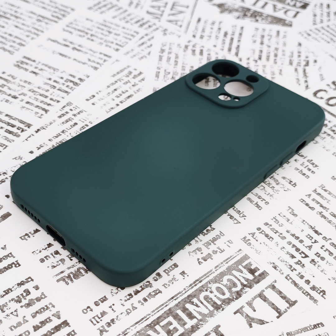 iPhone 13ProMax силиконовый чехол [10] темно-зеленый (4)