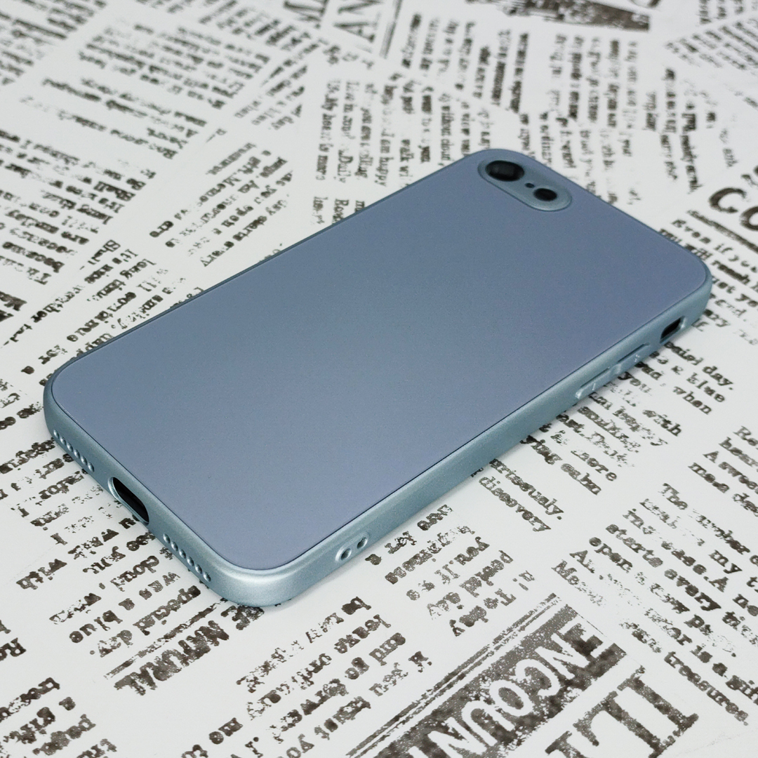 iPhone 7/8/SE ガラス背面シリコンケース [25]スカイブルー (4)_画像7