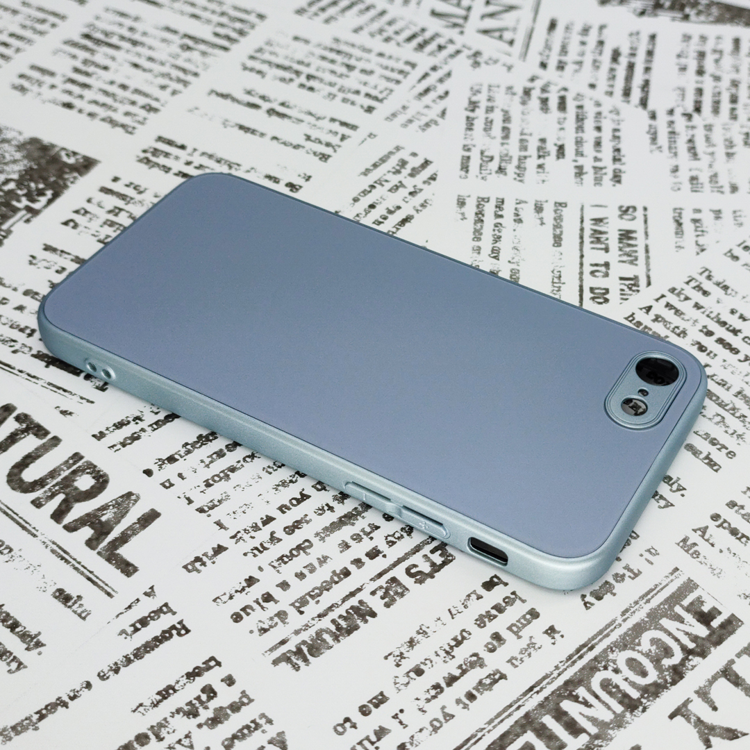 iPhone 7/8/SE ガラス背面シリコンケース [25]スカイブルー (4)_画像6